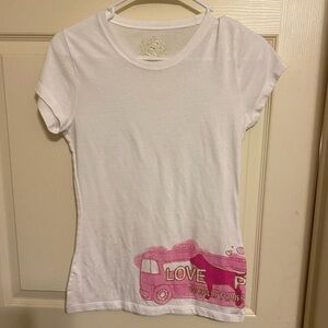Pink -VICTORIA SECRET Short Sleeve Logo Print T- white-Xs